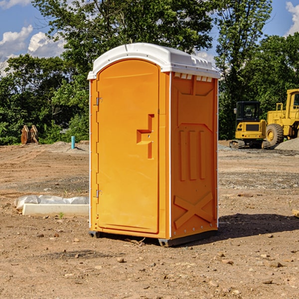 how often are the portable restrooms cleaned and serviced during a rental period in Bradford